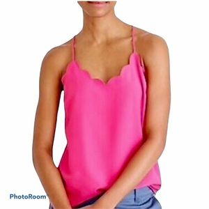 J. by J CREW Scalloped Cami Tank Top Pink Large 14